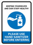 Yxzlaop Keeping Yourselves And Our Staff Healthy - Please Use Hand Sanitizer Portrait