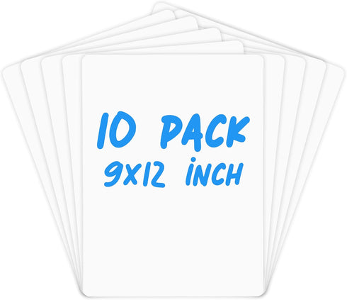 Personal White Boards for Students, 10 Pack of 9x12 Dry Erase Boards for Classroom Use, Double Sided