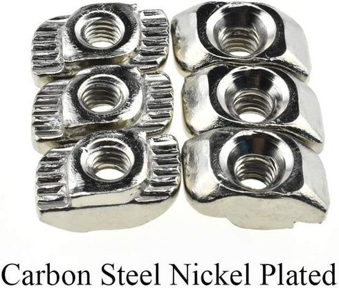 Sliding T Slot Nuts 2020 Series M3, 30 Pack Drop-in T Nuts, Carbon Steel Nickel Plated for Aluminum Profile