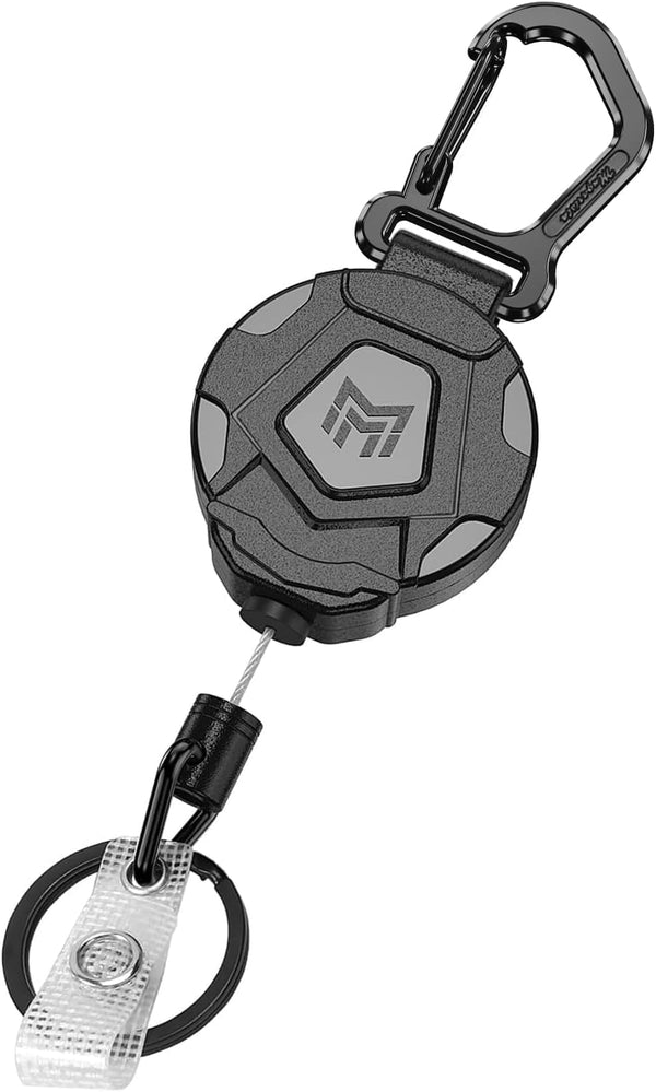 MNGARISTA Retractable Keychain - Heavy Duty Carabiner Badge Holder with 31.5” Steel Retractable Cord