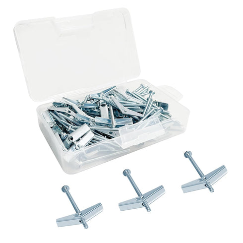 1/8X2-Inch Toggle Bolt and Wing Nut for Hanging Heavy Items on Drywall, 50 Pack