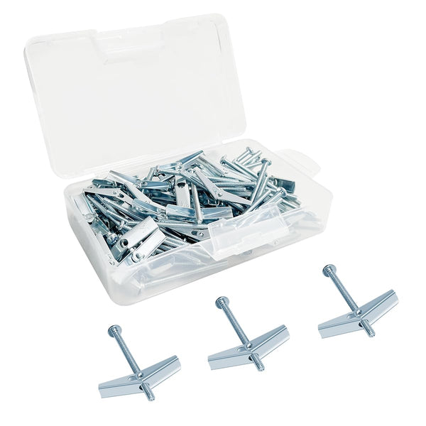 1/8X2-Inch Toggle Bolt and Wing Nut for Hanging Heavy Items on Drywall, 50 Pack