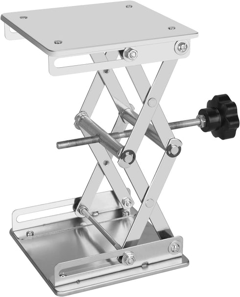 Lab Scissors Jack, Stainless Steel 6 x 6 inch Laboratory Support Jack Platform, Expandable Lift Height from 75mm to