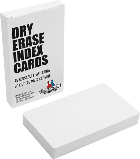 Dry Erase Index Cards – 45pcs Laminated 3x5" Blank Cards w/Box – Reusable Note Cards for School, Work, Housework