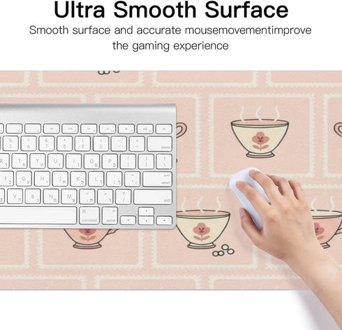 Generic 35. 4" 16. 5" Cute Cups Desk Mat Multifunctional Table Protector Pad, Waterproof Dual Sided Desk Mat