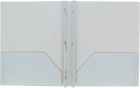 Plastic Folder with Prongs, 2 Pocket - Gray Color