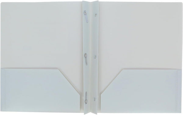 Plastic Folder with Prongs, 2 Pocket - Gray Color