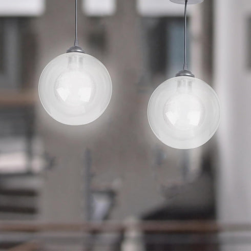 G9 4.7 Inch Kichvoe Double Glass Lampshade Round Globe Hand Blown Glass Chandelier Replacement Cover for Ceiling