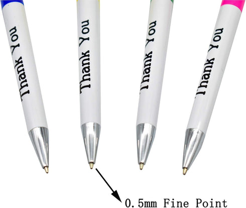 Maydahui 25 PCS Thank You Greeting Gift BallPoint Pens, Cute Thumbs Up Pens for Employee Appreciation (Black & Blue Ink)