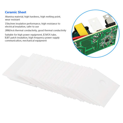 Alumina Ceramic Insulator Pads, 100PCS TO-247 Alumina Ceramic Sheet Cooling Pad for MOS Transistor IGBT Cooling (17 x