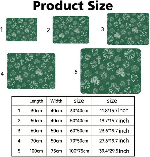 Generic 15.7"x11.8" St Patricks Day Green Clovers Desk Mat Multifunctional Deskpad, Waterproof Tapete para Escritorio