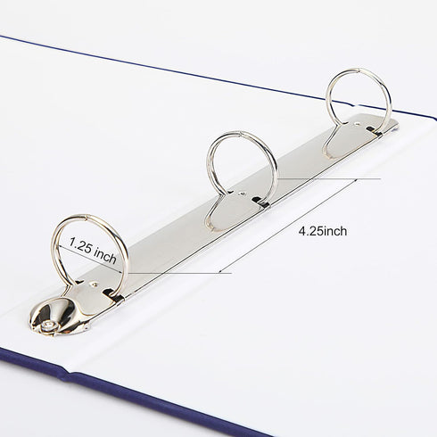 Chuangdi 4 Pcs 3 Ring Binder - Linen Cover, 1.25 inch Durable Round Rings for 8.5 x 11 Inch Paper, 4 Colors