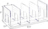Lawei 4 Pack Acrylic File Sorter, 4-Section Clear Desktop File Folder Holder Organizer for Books, Envelopes, Mail,