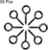 uxcell 0.11"x0.9" Screw Eye Hooks, Self Tapping Screws, 50pcs Black Eye-Shape Hooks for Tie-Downs and Securing Cables