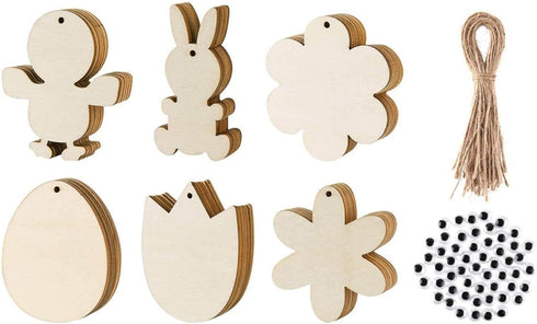 Cakina Chandelier Crystals Lamp 6pc Wooden Festival Pendant Easter Wooden Crafts Easter Egg