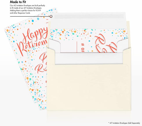 LUX Paper A2 Invitation Envelopes, 4 3/8" x 5 3/4" - 24lb. Bright White, 250 Pack (72924-250)