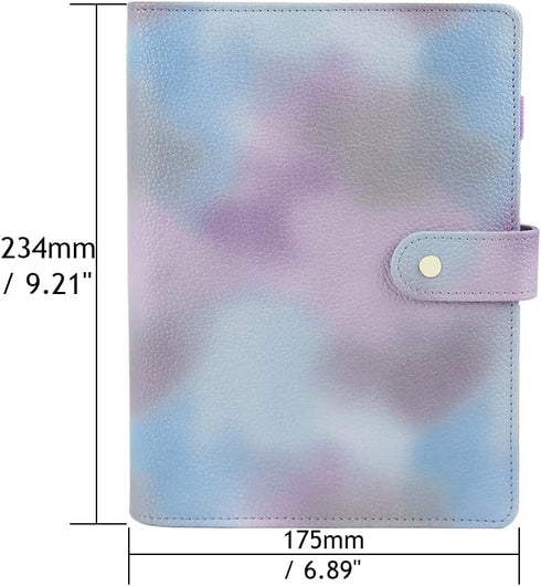 Purple PU Leather Budget Binder Cover, for A5 6-Ring Money Organizer Budgeting Refillable Loose Leaf Receipt Binder Notebook Bookmark Planner Book with Card Pockets Snap Buckle by MEI YI TIAN
