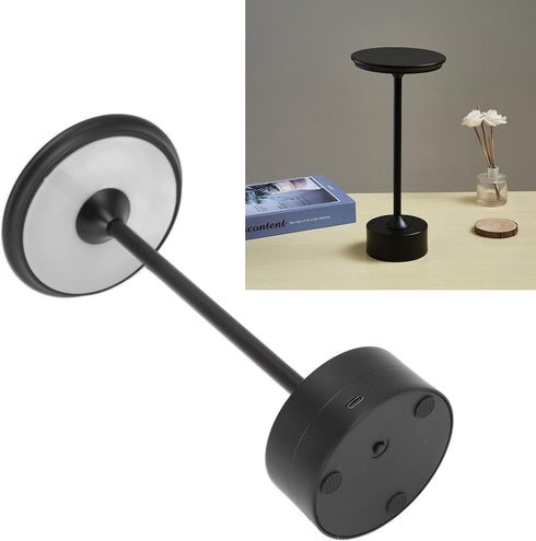 2000mAh 3 Cordless Table Lamp, Rechargeable Lamp Levels Brightness Portable USB C LED Metal Bedside Light for Outdoor