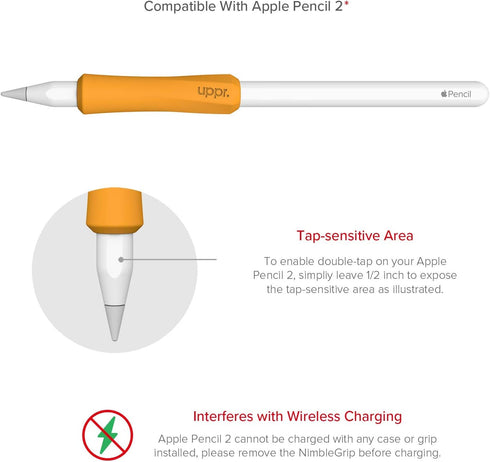 UPPERCASE NimbleGrip Premium Silicone Grip Holder - Compatible with Apple Pencil and Apple Pencil 2
