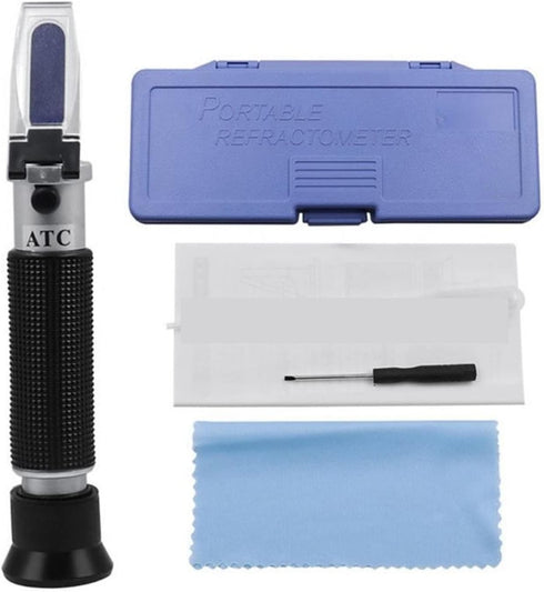 VGVGV Brix Refractometer, Handheld Salinometer 0-100% Salinity Aquarium ATC Refractometer 1.000-1.070SG Salinity Seawater