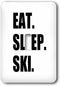 3dRose lsp_180441_1 Eat Sleep Ski Skiing Enthusiast Sport Black Text Light Switch Cover