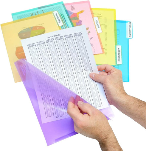 Ultimate Office PocketFile Clear Poly Document Folder, Project Pockets, 3rd-Cut, Letter Size, Set of 36