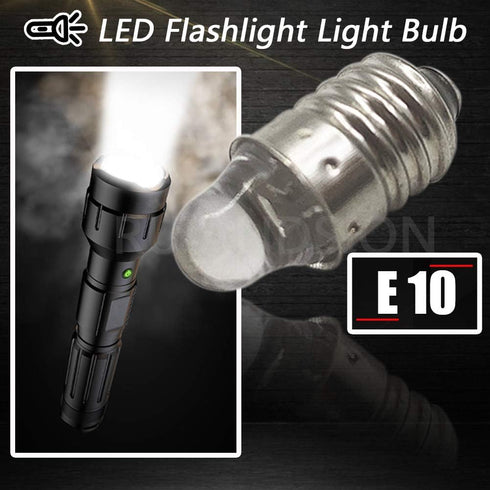 Ruiandsion 4pcs E10 LED Bulbs 3V 6000K White LED Bulbs for Torchlight Flashlight Torch Light,Negative Earth by Ruiandsion