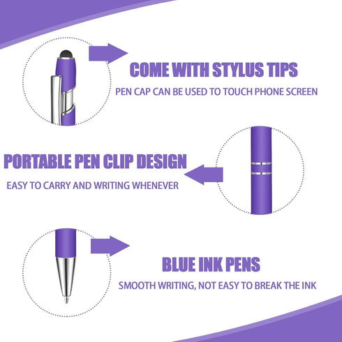 Lmisraely 24 2 1 1.0 mm Pcs Blue Ink Ballpoint Pen with Stylus Tip in Ballpoint Pen Blue Ink Metal Stylus Pen for Touch