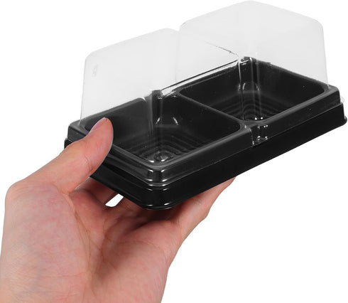 100pcs Packaging BESPORTBLE Dual-compartment Bakery Boxes Food Containers with Lid for Cheesecake Tiramisu Mooncake