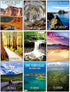 Sheet of 63 National Park "Poster Art" Stickers, US National Parks Decal for Laptops, Notebooks, and More