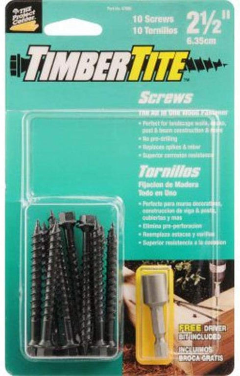 The Hillman Group 47986 Timbertite Landscape Screw, 1/4 by 2-1/2-Inch, 10-Pack by Hillman