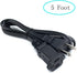5 FT Extension Cord, Indoor Black, 18 AWG Small Short 2 Prong Power Cord, 3 Pack