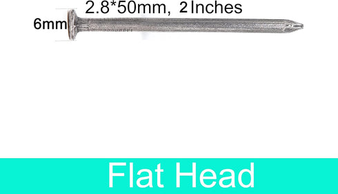 cSeao 100pcs Metal Cement Wood Sliding Nails, 50mm 2" Length, Common Hanging Nails