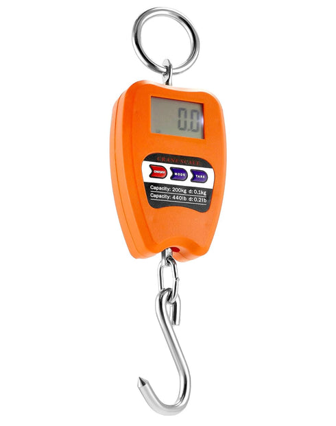 QWORK Hanging Weight Scale, 200kg/440lbs Digital Crane Scale, Aluminum Housing, LED Display.