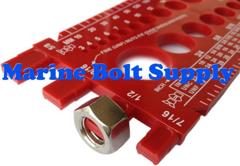 Nut, Bolt & Screw Gauge, Standard & Metric Coarse & Fine Diameter, Length & Thread Pitch