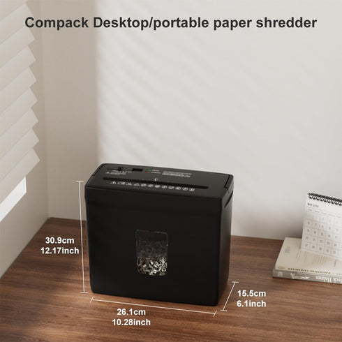 woolsche Home,5 2.38-Gallon Shredder,P-4 4-Mode Paper Shredder for Sheet Desktop Cross Cut with Basket Security Level