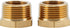 U.S. Solid 2pcs Brass Reducer Hex Bushing, 1" NPT Male x 3/4" NPT Female Pipe Fitting