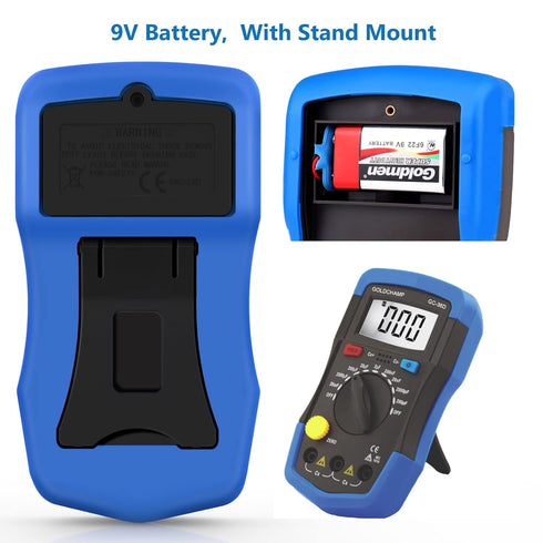 Digital Multimeter Capacitance Meter - 200pF-20mF Handheld Tester with Back Light and Data Hold
