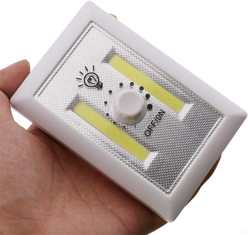 UrbanHui Adjustable Brightness COB LED Wall Light For Kitchen, Cabinet, Garage Battery Powered, Magnetic Back Plate