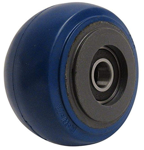 SWB-0420-08 Signature Premium Rubber Wheel, 4" Dia, 2" Width, 400 lbs Capacity, 2-7/16" Plate Length, Blue