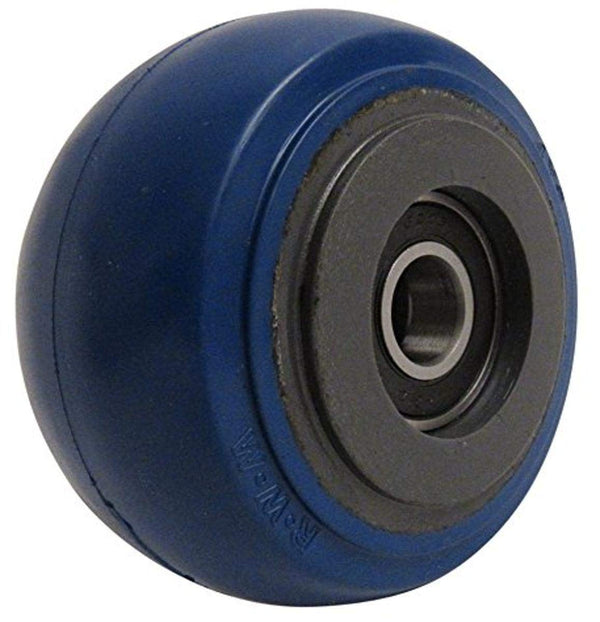 SWB-0420-08 Signature Premium Rubber Wheel, 4" Dia, 2" Width, 400 lbs Capacity, 2-7/16" Plate Length, Blue