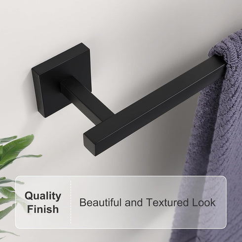 YACVCL Bath Towel Bar Black, 21.6 Inch Towel Rack Bathroom, 304 Stainless Steel Wall Mounted, Total Length 23.6 Inch