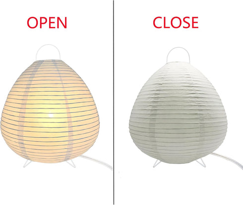 (1, 14.5"x12"x12") Paper Lamp Desk Lantern Table Lamps Rice Paper Bedside Nightstand Portable Small Light for Living