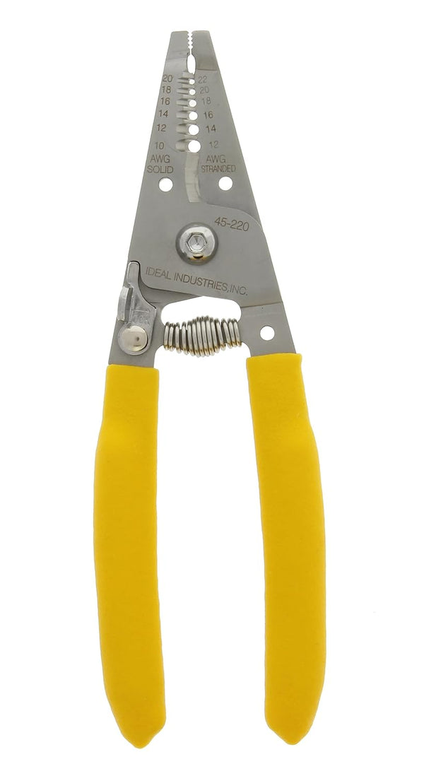 IDEAL Electrical 45-220 T-Stripper Wire Stripper, Stainless Steel, 10-20 AWG Solid, 12-22 AWG Stranded