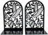 NDEMl Hummingbird Black Silhouette bookend, Creative Metal Hollow Bookstand, Bookshelf Folder for Desktop Study Storage