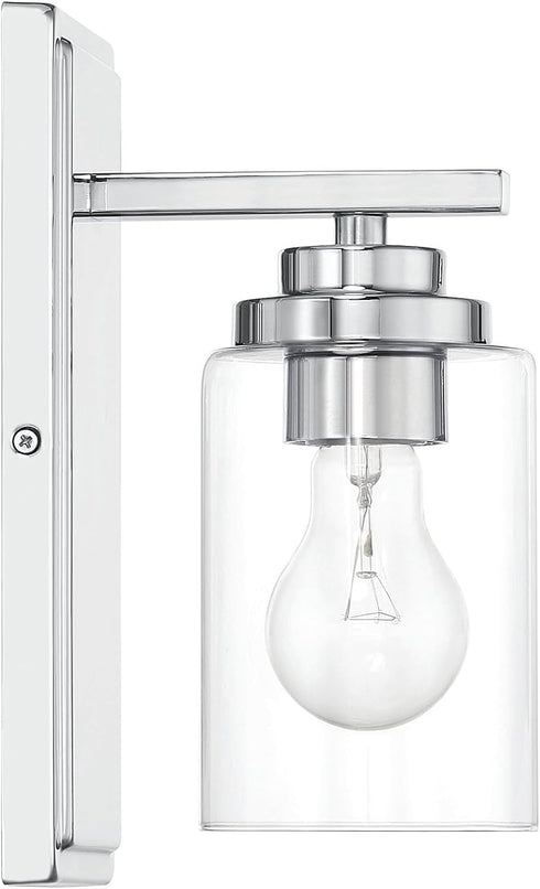 1 10 Craftmade - Clark Light in. Chrome Finish Wall Sconce with Clear Glass