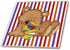 3dRose Cute School Bear with Crayons Pencil and Glue Stick On Striped