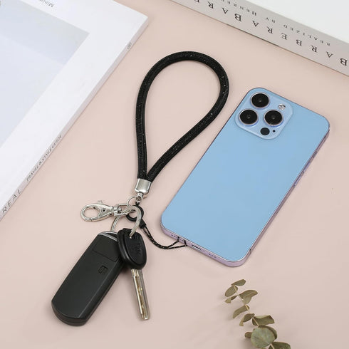 Keychain Wristlet Lanyard for Women, Bling Lanyard for Key Ring, Cute Car Keychain Holder
