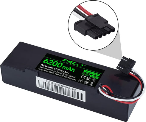14.8V 6200mAh Replacement Battery for Wyze WVCR200S Robot Vacuum, for Xiaomi Mop Pro, Conga 3290, Haier JX37