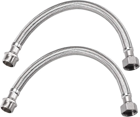 uxcell Faucet Supply Line Connector, G1/2 Female x G1/2 Male, 16 Inch Length, 304 Stainless Steel Hose